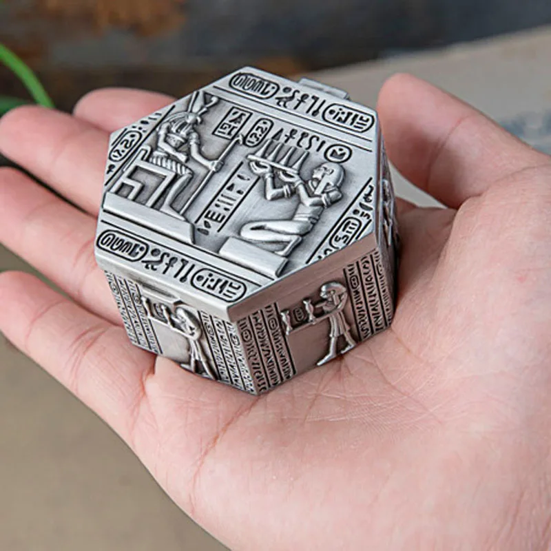 Creative zinc alloy Material jewelry box Egyptian style Vintage jewelry box exquisite Grade Flannel Design Creative Gifts