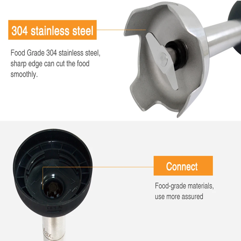 Commercial hand blender cooking bar electric ice cream stir bar stainless steel blender mixer