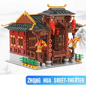 

Chinese Building MOC Classic Traditional Chinese Peking Opera Stage Set Kid Building Blocks Bricks Toy Model Compatible Lepining