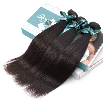 

Rosabeauty Grade 8A Peruvian Hair Weave Bundles Straight Hair 3 Bundles/Lot Remy Hair Wefts Natural Black Shipping Free