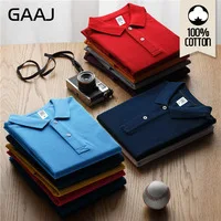 GAAJ 100 Cotton Polo Shirt Men 2019 Brand Shirts For Man Short Sleeve Summer Fashion Clothing Wine Blue Grey Red Navy Mens Polos
