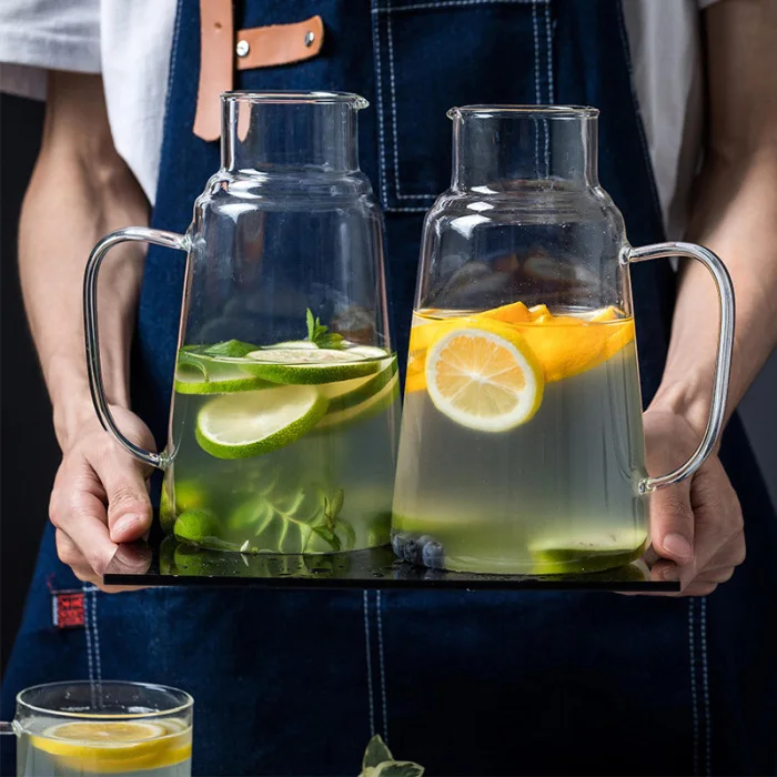 1.3л стеклянный кувшин для воды с крышкой чашки кувшин для горячей/холодной воды чай и сок напиток термостойкий QP2