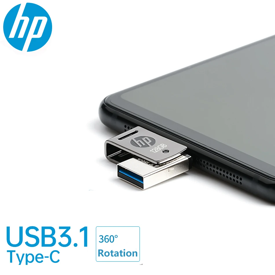 Металлический Высокоскоростной USB флеш накопитель HP X5000M OTG Type C 3 1 для