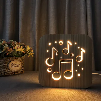 

Musical Note 3D Solid Wood Lamp Xinqite Creative LED Little Night Light Christmas Lights Fairy Lights