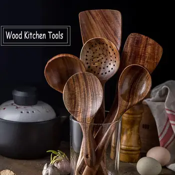

Hot Sale Lot Wooden Spoon Bamboo Kitchen Cooking Utensil Tool Soup Teaspoon Catering Kids Spoon kitchenware for Rice Soup