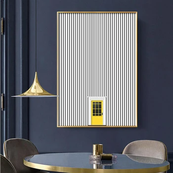 Linea astratta immagini poster e stampe in stile nordico in bianco e nero pittura su tela arte murale per soggiorno decorazione domestica