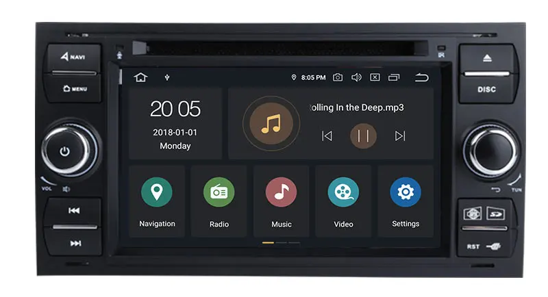 Flash Deal Android 9.0 Octa Core Car DVD Player For FORD S-Max Kuga Fusion Transit Fiesta Focus II GPS WIFI Navigation Radi WIFI Stereo 5