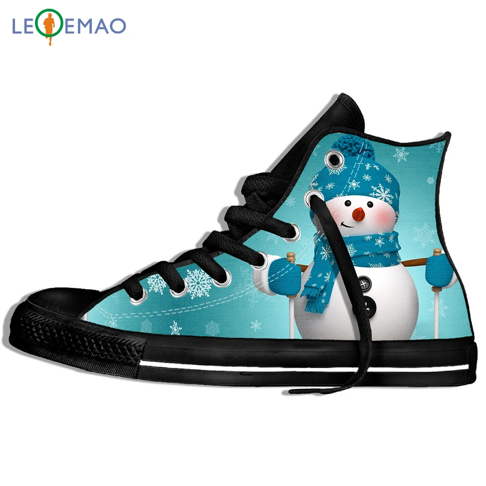 Прогулочные парусиновые ботинки; дышащая Рождественская обувь для мужчин; снеговик; Санта Клаус; зимняя удобная спортивная обувь; классические кроссовки