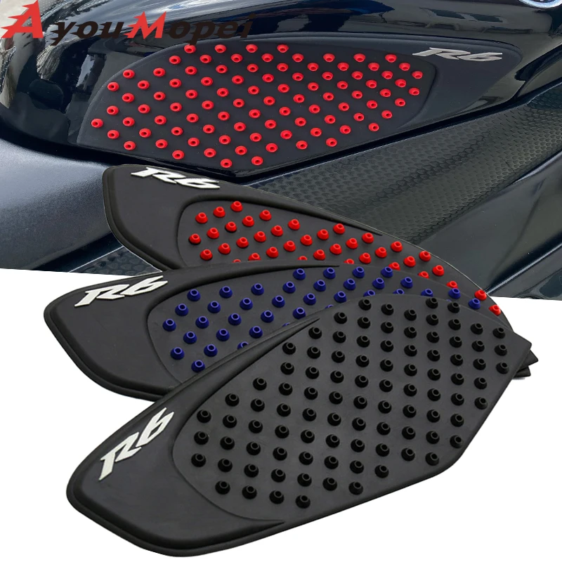 Per Yamaha R6 2008 - 2015 Moto Antiscivolo Tank Pad 3M Side Gas Knee Grip Traction Pads Protector Sticker