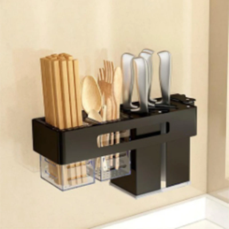 Космическая алюминиевая полка для ножей настенное крепление держатель для ножей Кухня Бар блок для хранения ножей стойки кухонные инструменты, нож вилка палочки для еды Stor