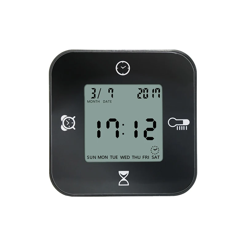 Цифровые часы с электронным светодиодный дисплеем черный белый вращающийся