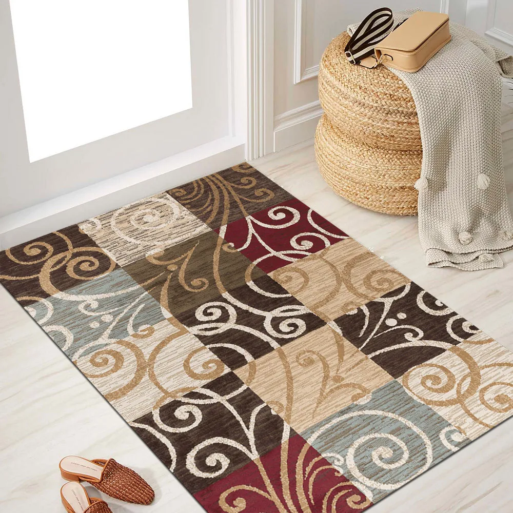 Living Room Carpet Nonslip Bedroom Large Area Rug Modern Printing