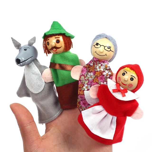Baby Tell Story Finger Puppets Three Pigs Mermaid Castle Princess Cartoon Theater Role Play Educational Toys For Children Gifts 1