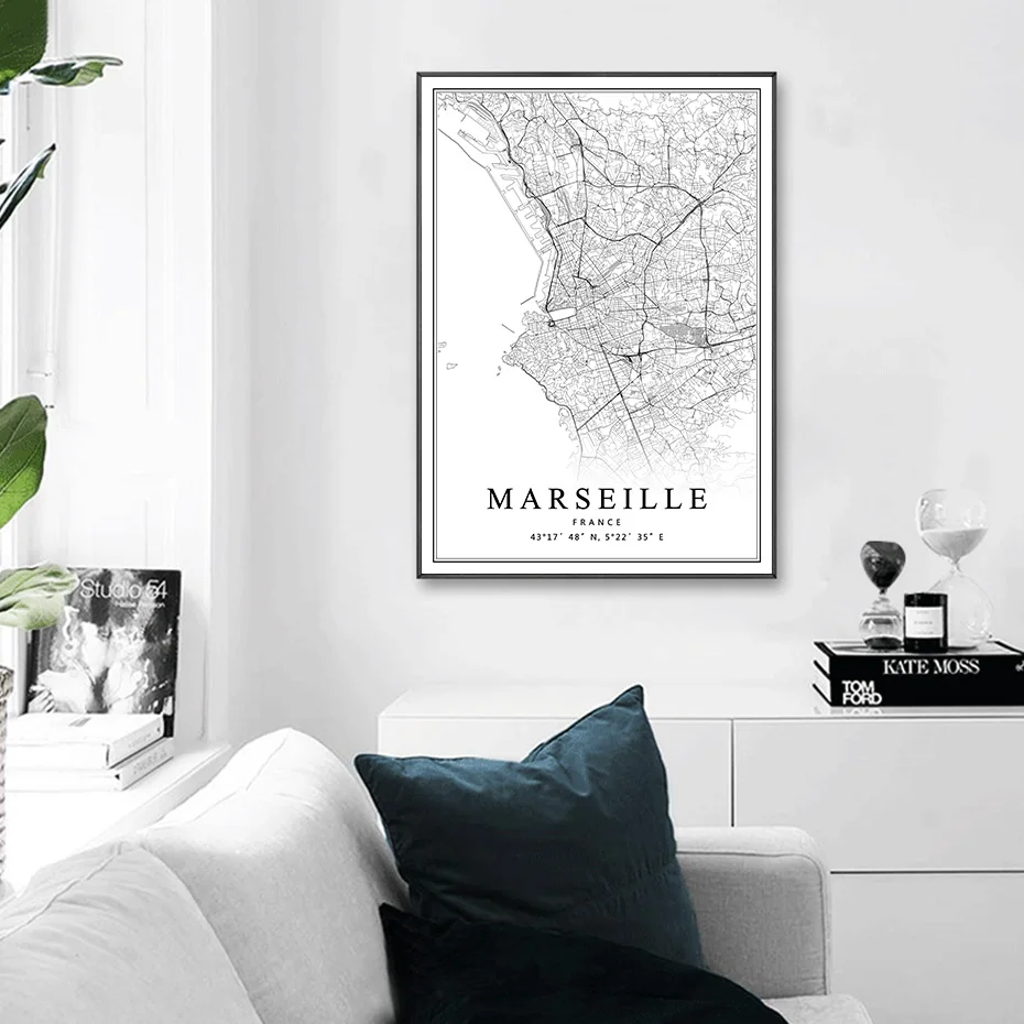 France City Map Paris Lyon Marseille Montpellier Nice Strasbourg Toulouse Posters Canvas Paintings Prints Home Interior Decor
