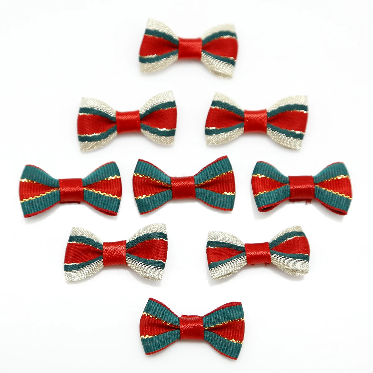 20pcs Red/Green Satin Ribbon Bows For Sewing Christmas Bow Tie Decoration Handmade Party/Home/Garment/Hair Decoration 3x1.5cm craft supplies silk satin ribbons silk bow knot rosette