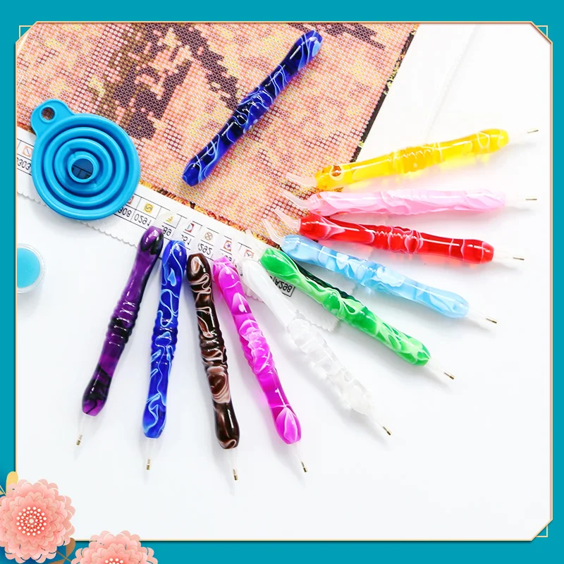 Diamond Painting Pen 5D Resin Point Drill Pens Tools DIY Handmade Embroidery Cross Stitch Colorful Point Pen Sewing Accessories Diamond Painting Accessories