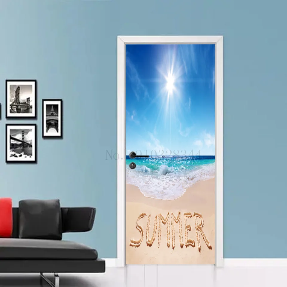 Seascape and Beach Door Stickers, Papel de