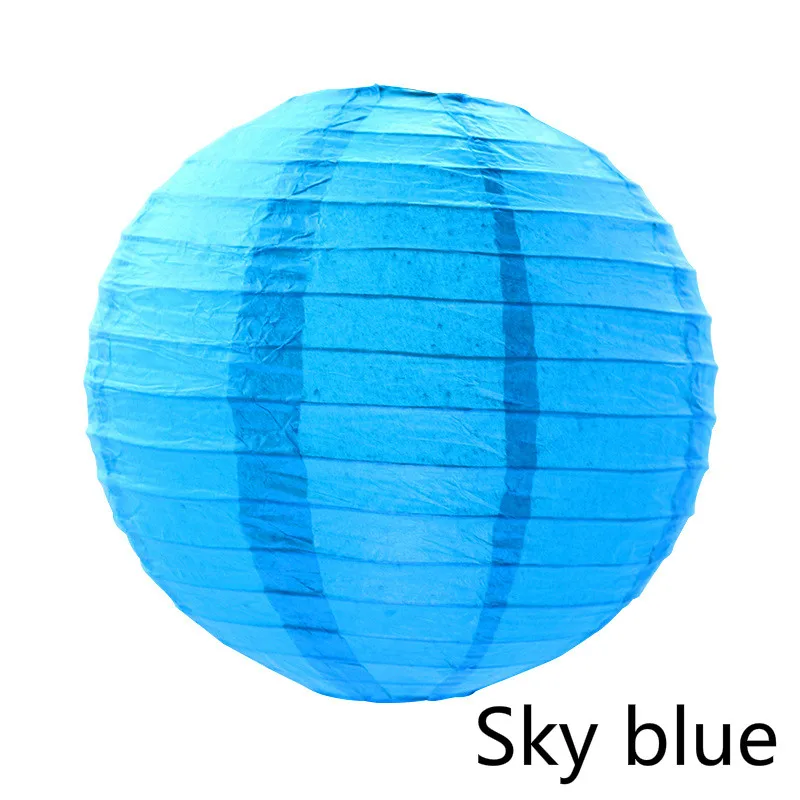 Sky blue 10-40 см Китайский бумажный фонарь принадлежности для новогодних праздников, дня рождения, свадьбы, вечеринки, украшения, подарок, ремесло, DIY Lampion фонарь - Цвет: Sky blue