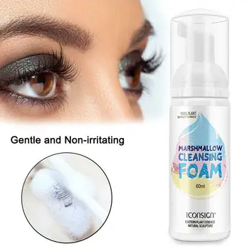 

60ml Professional Soft powerful eyelash cleanser foam package Eyelashes Extension Lash Tool Eyelash cleansing puffs