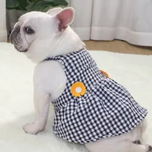 

Plaid Pet Clothes Fat Dog Dress For Dogs Skirt Summer Bulldog Dog Dresses Medium Large Clothes For Dogs Clothes Pet Dress Pug