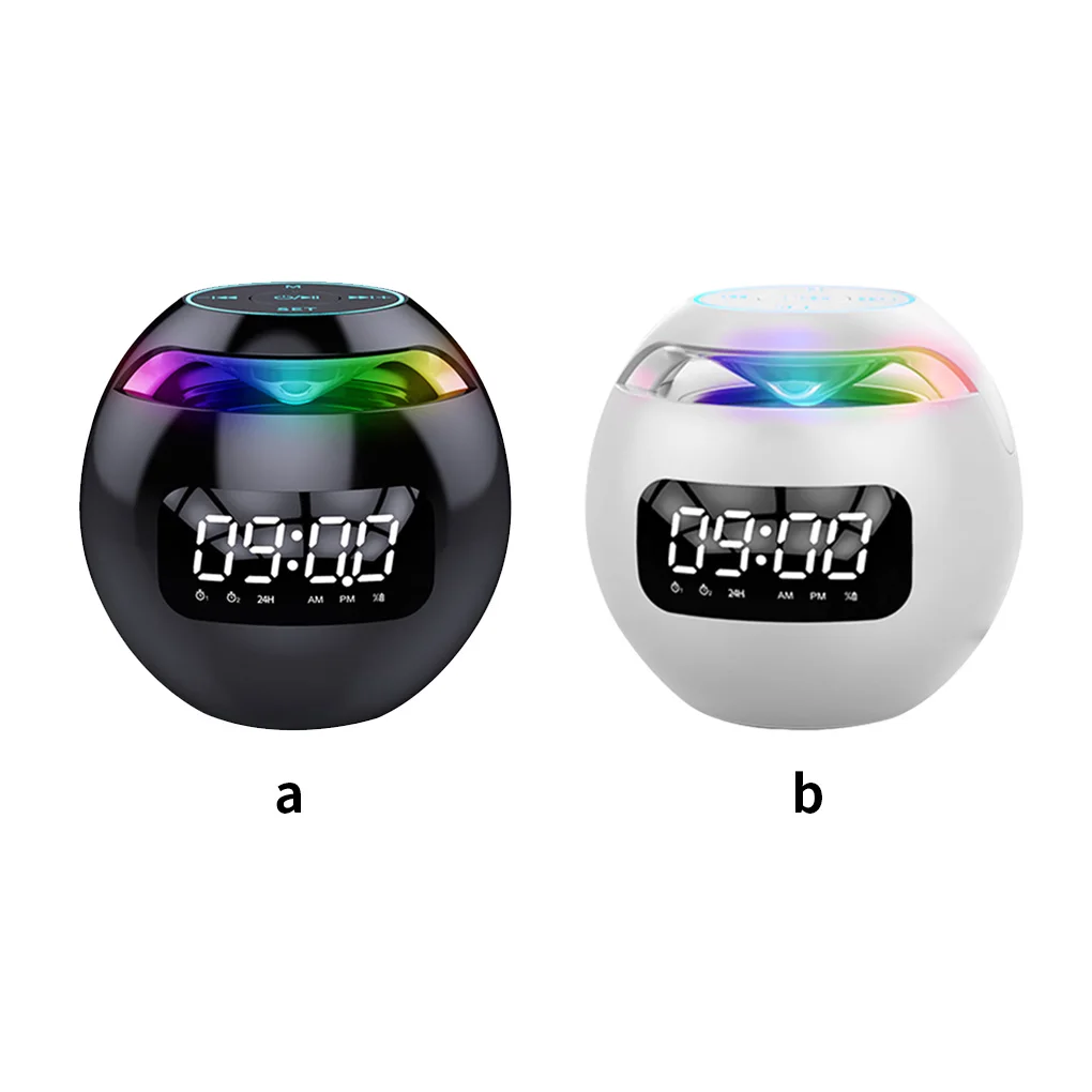 Bluetooth-compatible Speaker Charging Surround Radio Call LED Light Alarm Clock Mini Microphone Music Supplies