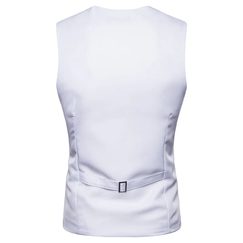 Мода V образным вырезом Однобортный мужская жилетка Фирменная Новинка Slim Fit Повседневное жилет Для мужчин смокинг на свадьбу; платья без рукавов костюм куртка для мужчин