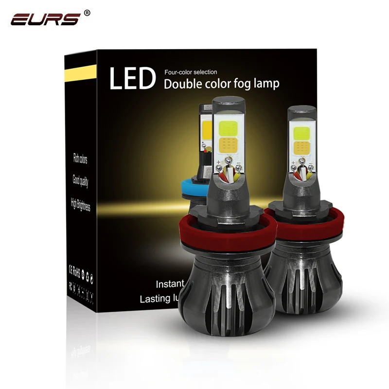 EURS 2Pcs COB Fog Light H8 H11 H3 H1 Led Car 9600LM 40W H27 880 881 Bulbs 3000K 6000K 8000K | Автомобили и мотоциклы