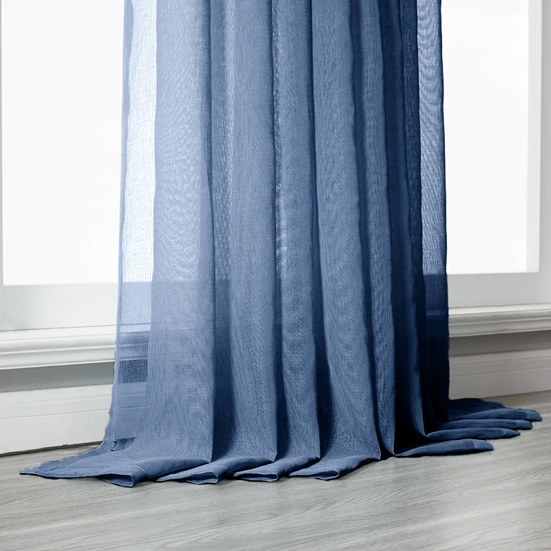 Solid Tulle Sheer Window Curtain for Living Room Bedroom Modern Voile Drape #K 