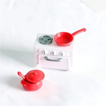 

Miniature Kitchen Furniture MINI Oven Soup Pot Dollhouse Accessories Shooting Props Cartoon Style