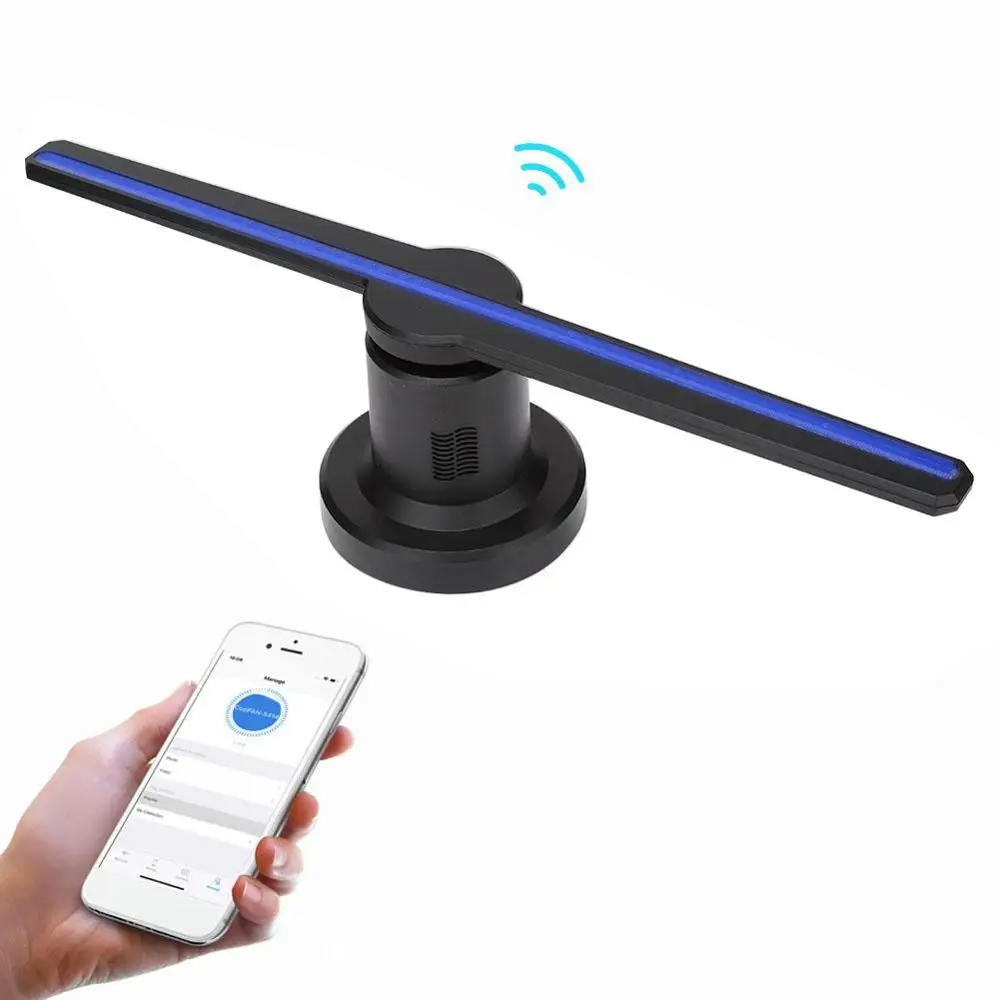 768*768 HD Проекция 3D Голограмма рекламный проектор 1800lm телефон WiFi управление