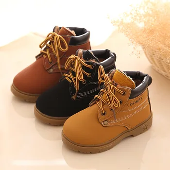 

2020 New Winter Children Boots Boys Girls Baby Plush Martin Boots Popular Classic Small Fashion Kids Cotton Warm Soft Snow Boots