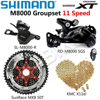 

SHIMANO DEORE XT 11S M8000 Groupset MTB Mountain Bike 1x11Speed 46T 50T SunRace Cassette M8000 shifter Lever Rear Derailleur