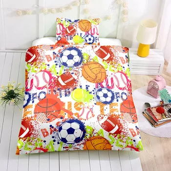 

Popular Cartoon series Bedding Set with football plain Duvet Cover Set Soft High Quality Twin Full Queen Size of Bed Set