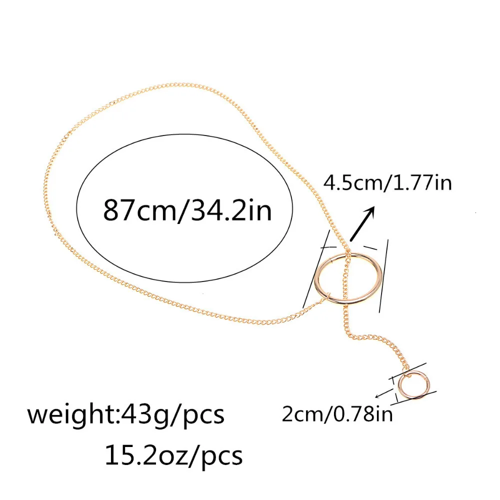 Трендовое ожерелье в стиле панк с двойной круглой подвеской, длинная цепочка, ожерелье, модное золотое украшение на шею