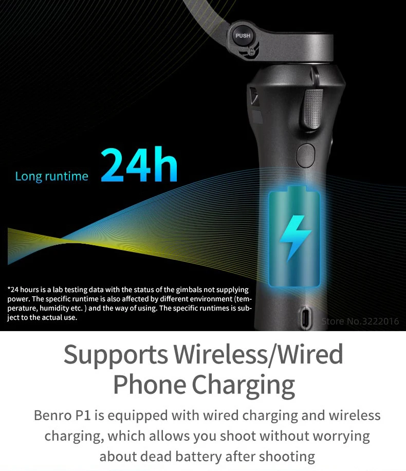 BENRO P1 3 осевой карданный Ручной Стабилизатор для смартфона iPhone Gopro hero 6 7 Huawei XiaoMi Pk
