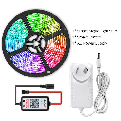 EeeToo, WS2811, Bluetooth, светодиодный светильник, умный, DC 12 В, 5050, RGB, Диодная лента, Светодиодная лента, светильник, ТВ, подсветка, сделай сам, набор пиксельных полосок - Испускаемый цвет: AU Strip Set