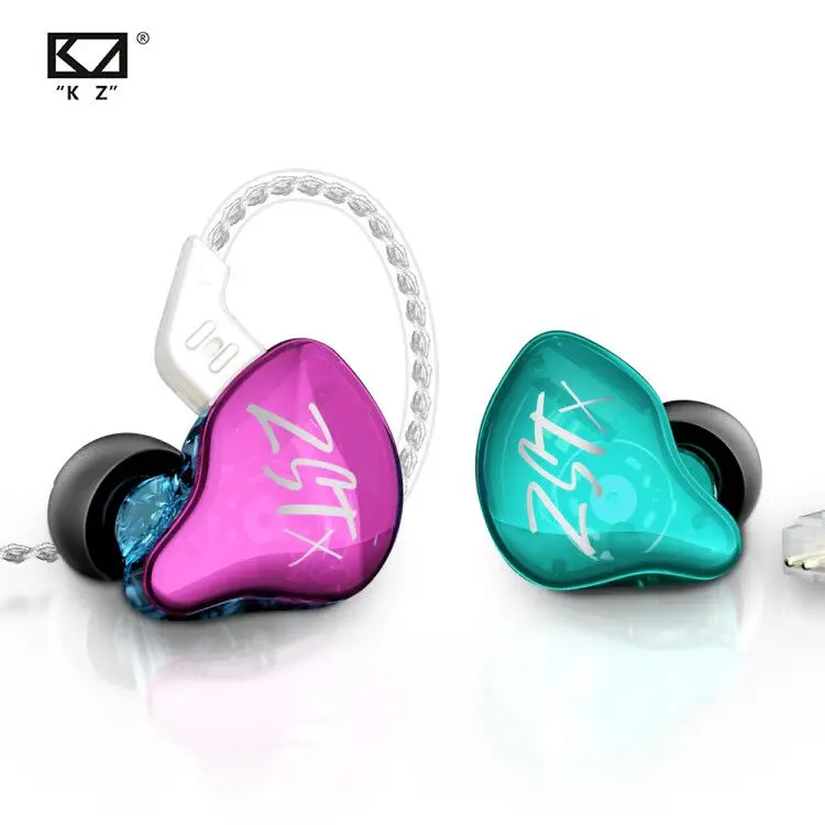 Наушники KZ ZSTX 1BA + 1DD гибридные hi fi наушники вкладыши с монитором шумоподавления