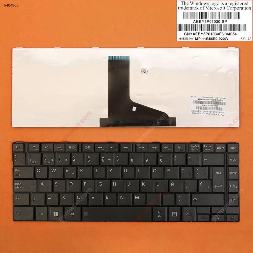

Notebook computer keyboard for TOSHIBA C805 C840 C840D C845 C845D BLACK WIN8