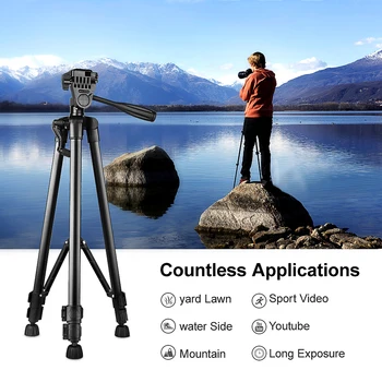 

Camera Tripod 70inches Compact Lightweight Aluminum Tripod with Phone Clip for Smartphone and DSLR Canon Nikon