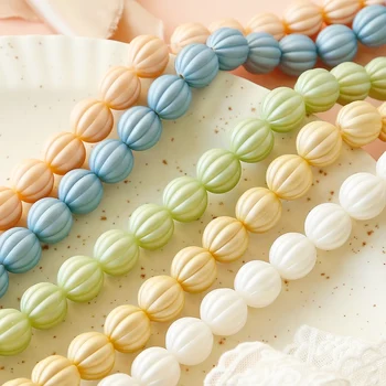 

Japanese Cute Large-Grain Matte Pumpkin Beads DIY Handmade Ornament Accessories Homemade Earrings Handmade Loose Beads 6pcs