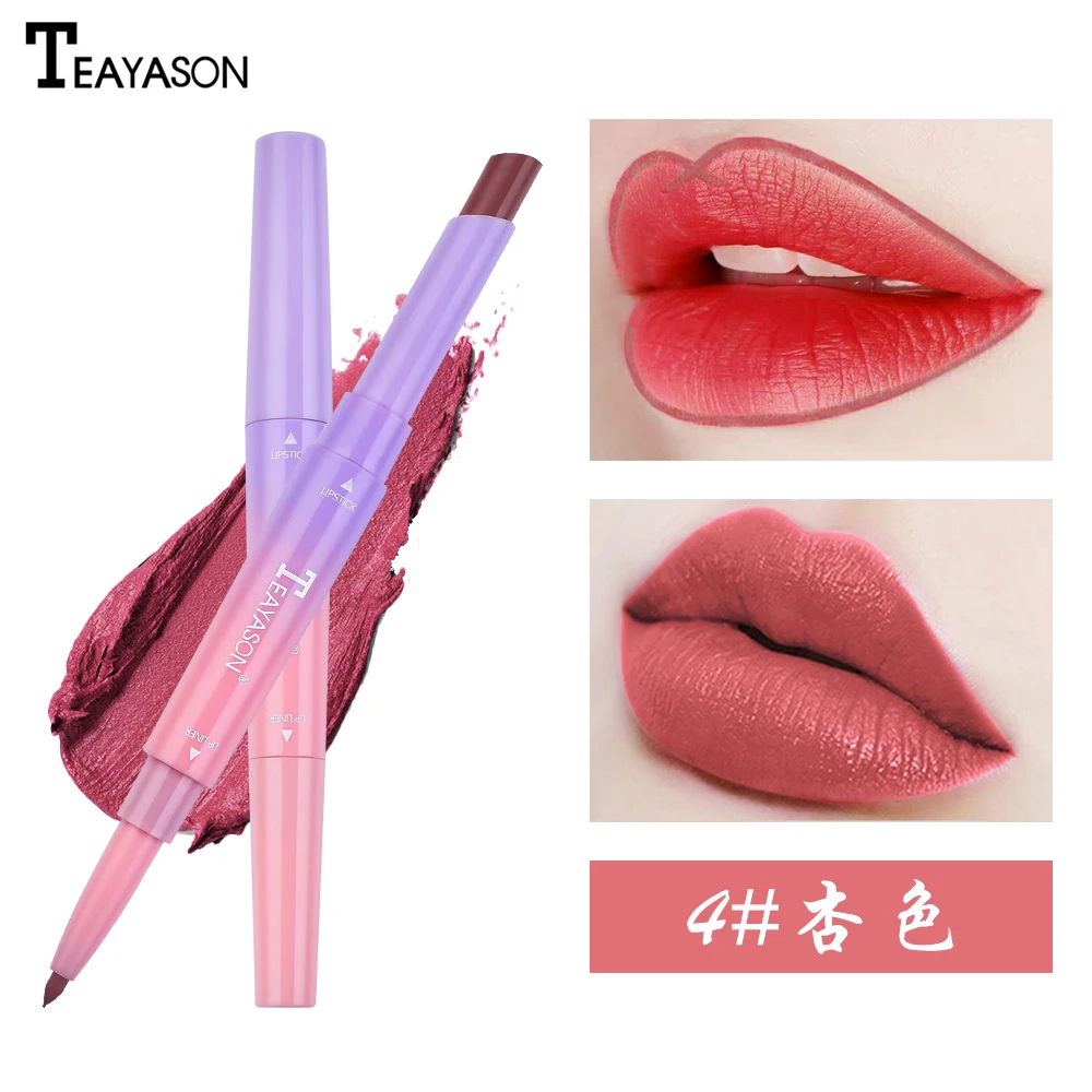 04 Teayason матовая помада с lipliner темно-красный оранжевый телесный цвет водонепроницаемый длинный прочный batom коричневая помада AM099 - Цвет: 04