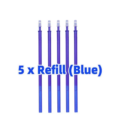 Стираемая ручка 0,5 мм милые Волшебные Ручки гелевые ручки для школы, новые канцелярские принадлежности, подарки для девочек, черные/синие чернила, заправка - Цвет: 5xRefill(Blue)