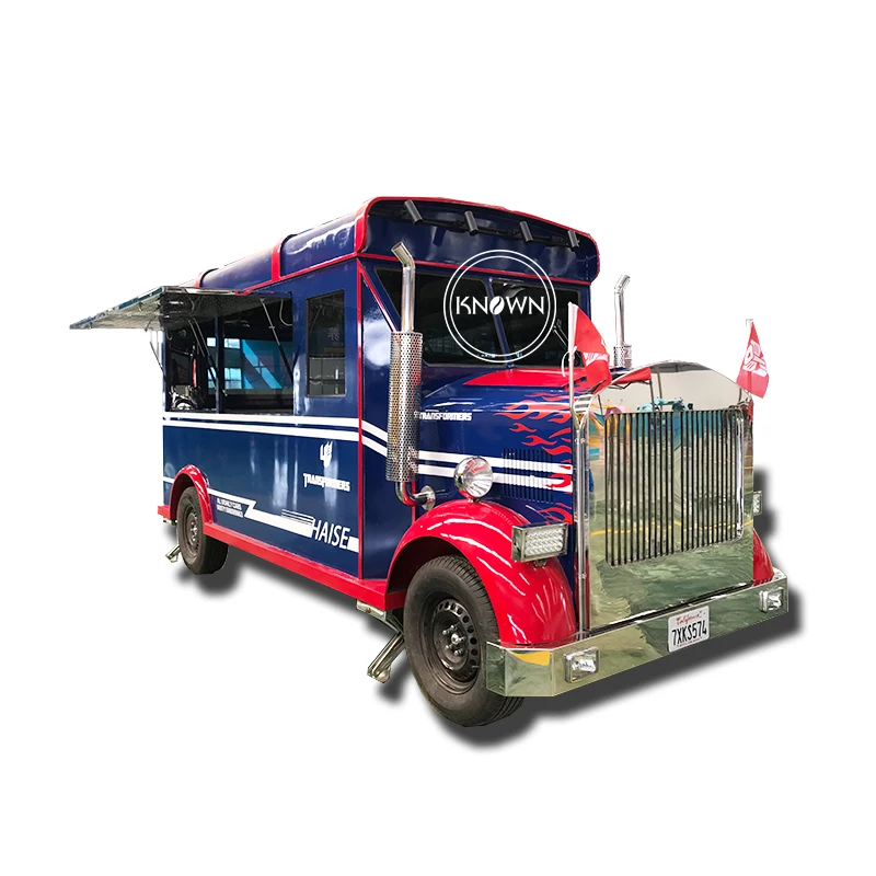 Модель прицепа Мобильная уличная барбекю винтажная пищевая тележка грузовики мороженого пищевая тележка без аккумулятора и мотора