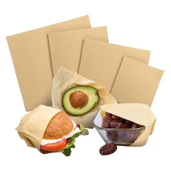 

Beeswax Reusable Food Wrap-Eco Can Be Reused Wrapper - Keep Fruits, Vegetables, Leftovers Fresh,4 Pack