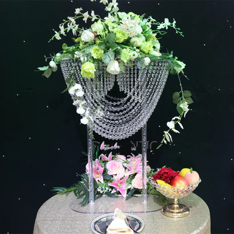 

5pcs )table decoration tall wedding flower stand centerpieces crystal chandelier stands wedding flower centerpiece senyu01006