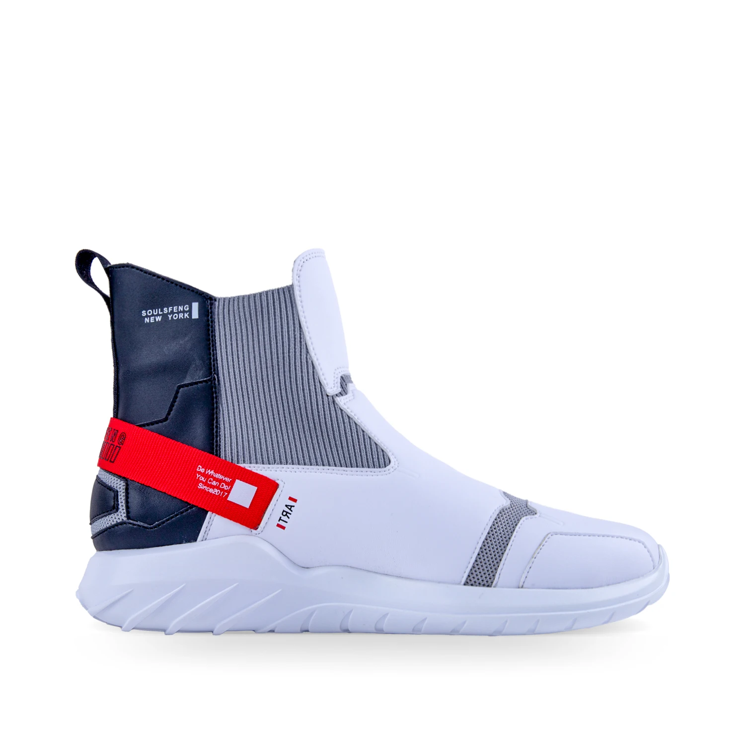 Soulsfeng Laceless Sneaker One Step For Man High Tops OG Red Graffiti Graphic Men's Shockproof Non-slip Large Size Outdoor Shoes