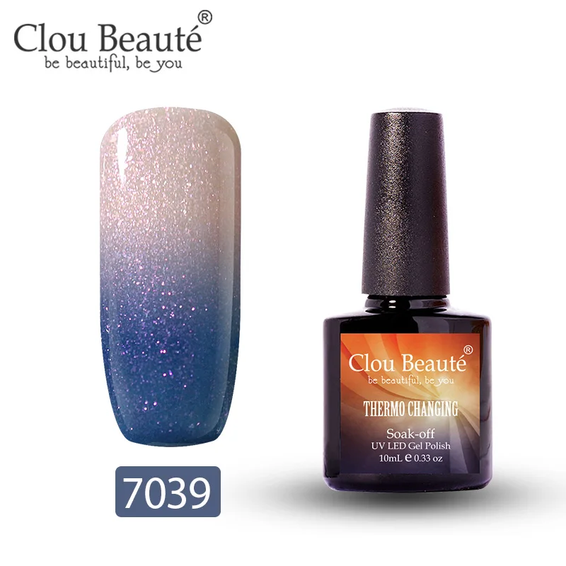 7039 Clou Beaute термо-меняющийся УФ-гель для ногтей Топ УФ светодиодный гель лак для ногтей Гибридный впитывающий гель лак Лаки Lucky Nail paint 10 мл - Цвет: 7039
