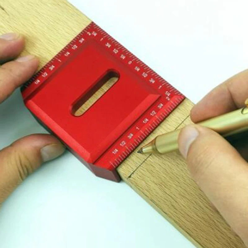 

Woodworking Ruler,Woodworking Square 45 Degrees 90 Degrees Angle Ruler Aluminum Alloy Metric Marking Gauge Multifunctional Measu