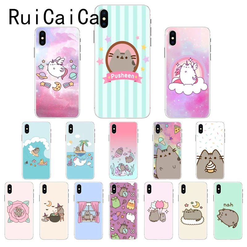 

Ruicaica Cute Pusheen Cat Cartoon Newly Arrived Phone Case Cover for iPhone 5 5Sx 6 7 7plus 8 8Plus X XS MAX XR Fundas Capa