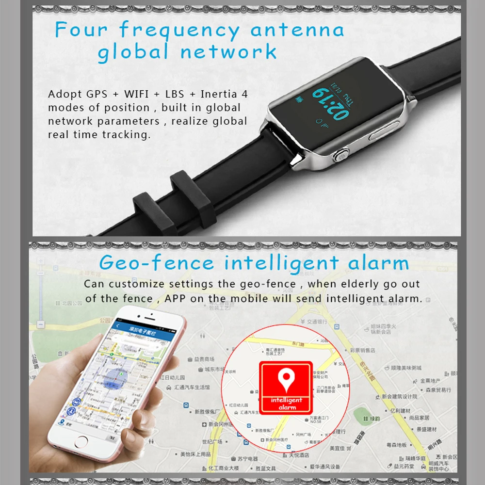 696 A16H винтажные gps Смарт часы телефонный звонок SOS WiFi lbs позиционирование часы водонепроницаемый монитор сердечного ритма 450 мАч часы для людей старшего возраста